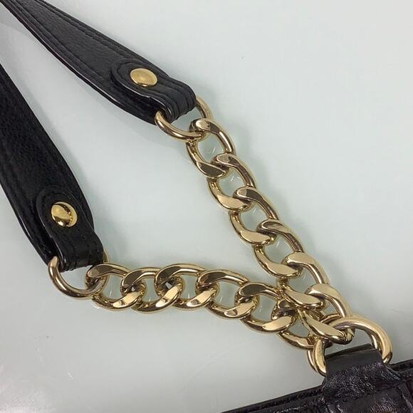 Michael Kors Delaney Gold hardware & Chain Link Studded shoulder bag w dust bag - Picture 7 of 16